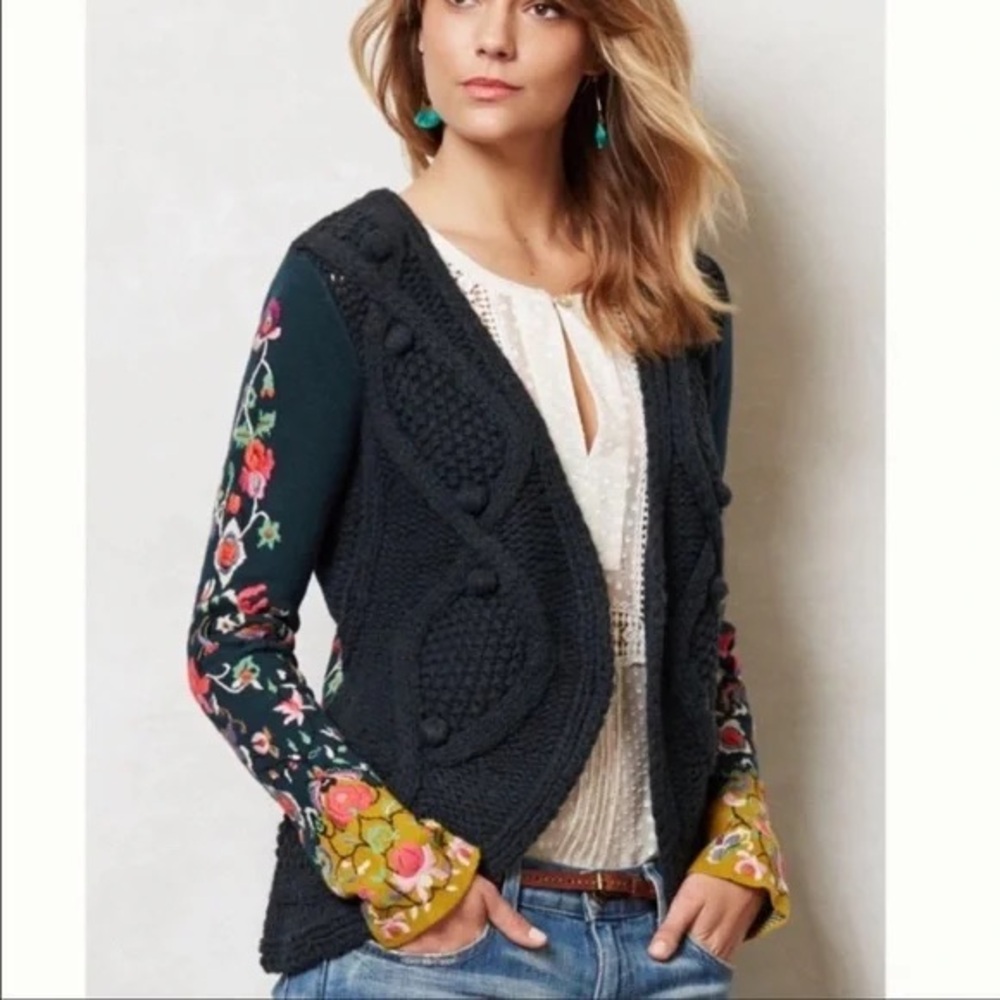 Sleeping on Snow Stitched Flora cardigan